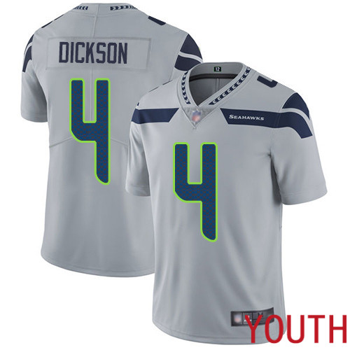 Seattle Seahawks Limited Grey Youth Michael Dickson Alternate Jersey NFL Football #4 Vapor Untouchable->youth nfl jersey->Youth Jersey